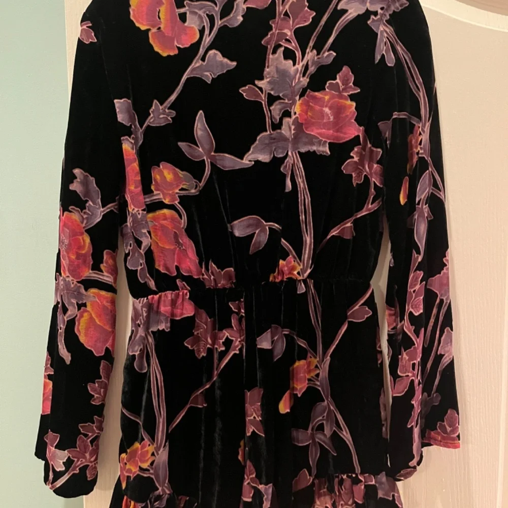 Honey Belle Floral Velvet Long Sleeve Romper - Picture 2 of 2